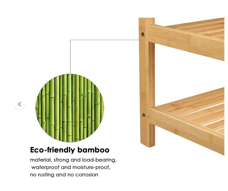 Bamboo Shoe Bench, Natural (up to 7 Shoes), 2 Tiers Shoe Rack with Storage and Padded Seat for Entryway, Bathroom