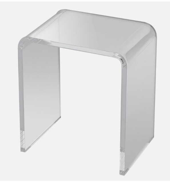 C-Shaped Lucite Clear Side Table Acrylic End Table for Living Room &#x26; Study