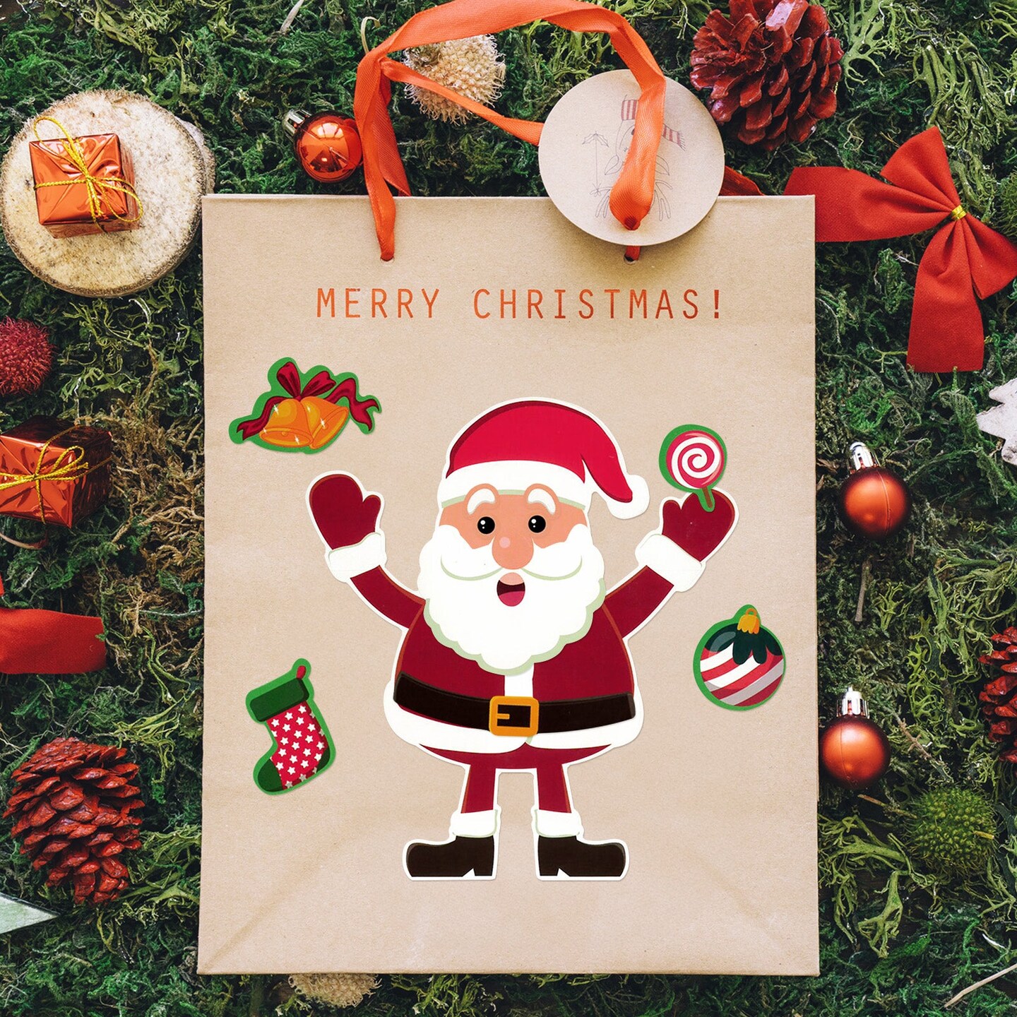 Wrapables Make Your Own Christmas Stickers, DIY Make a Face Sticker Sheets, Holiday Crafts and Activities, Party Favors (24 Sheets)