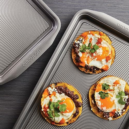 Circulon Total Bakeware Set Nonstick Cookie Baking Sheets, 2 Piece, Gray