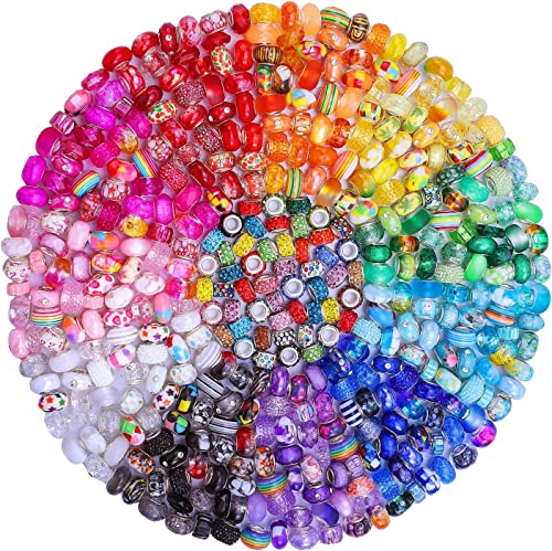 Aipridy Assortment European Large Hole Beads Spacer Beads
