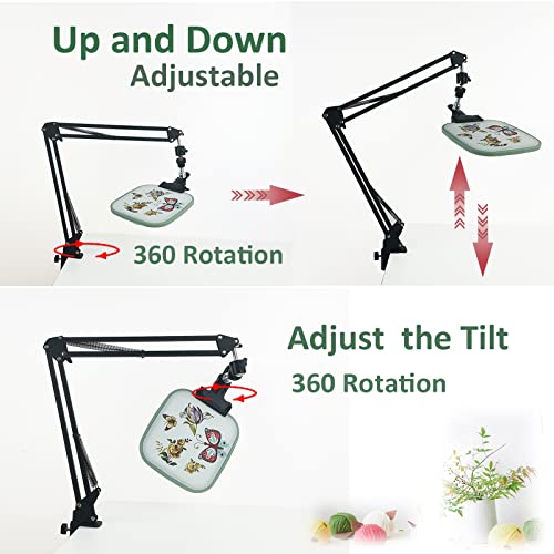Embroidery Hoop Holder - Adjustable Embroidery Hoop Stand, Metal Embroidery Stand,Folding Embroidery Stand Lap Cross Stitch Stand Hands Free 360 Rotate,Suitable for Embroidery Hoop