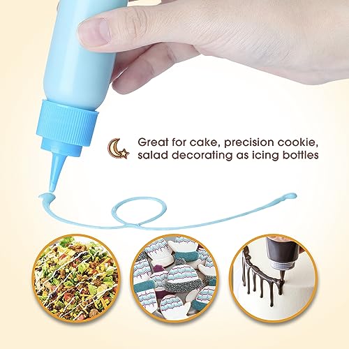 GOLOHO Cookie Icing Bottles, 6 Squeeze Applicator Bottles, 2 each (1, 2 and  4 ounces), Royal Icing Tools, Cake Sugar Cookie Decorating Supplies, Food  Coloring, Frosting, Pancake Arts and Crafts Kit