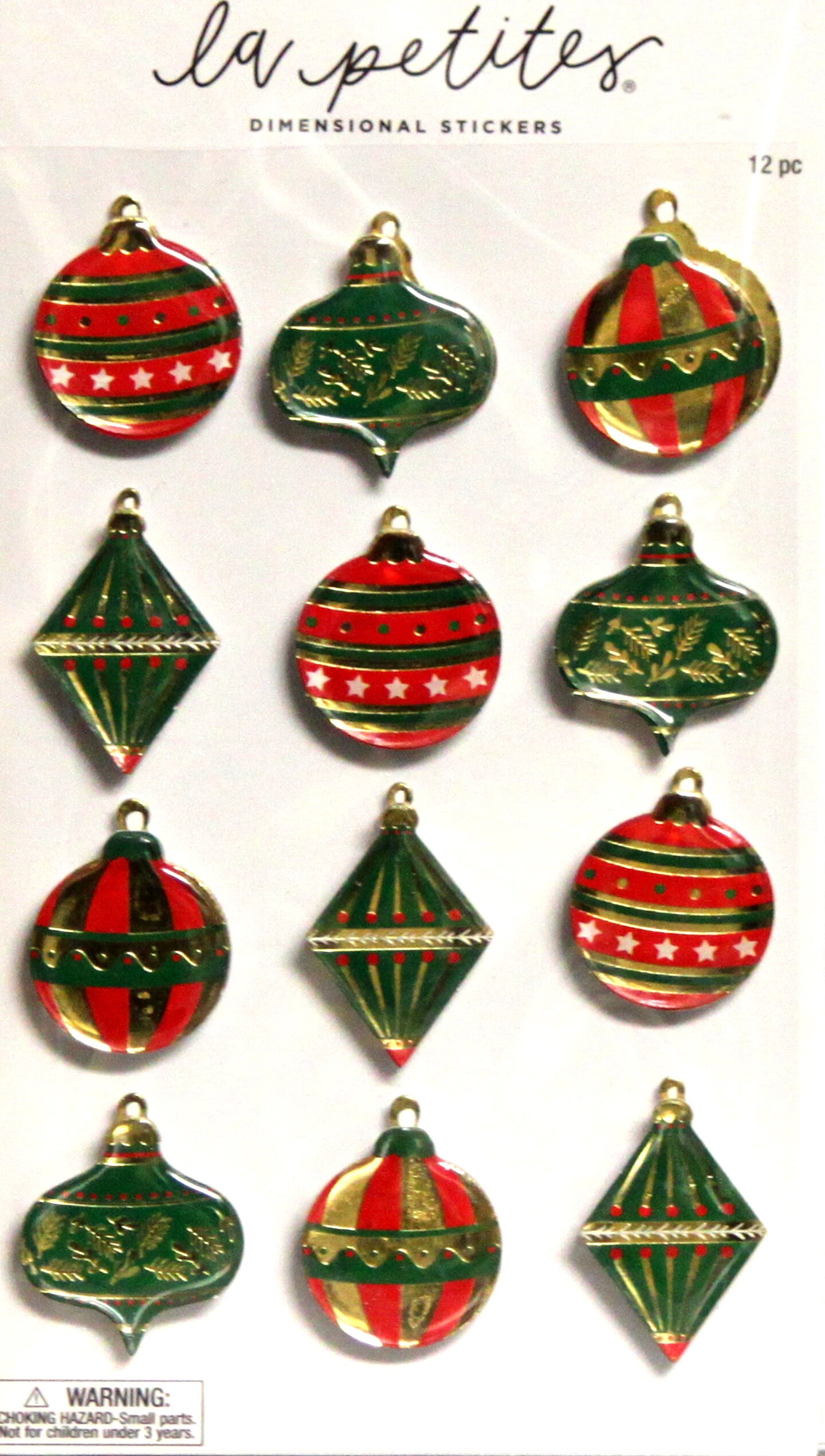 La Petites Christmas Ornaments Dimensional Stickers