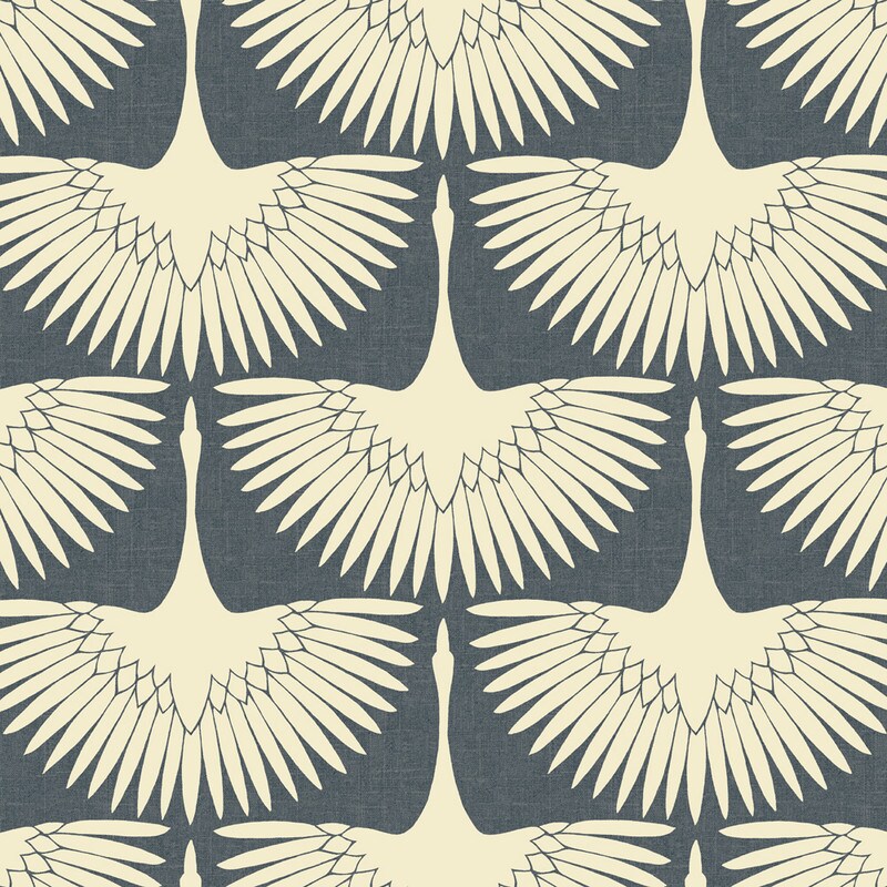 Tempaper &#x26; Co. x Genevieve Gorder Feather Flock Removable Peel and Stick Wallpaper, Denim Blue, 28 sq. ft.