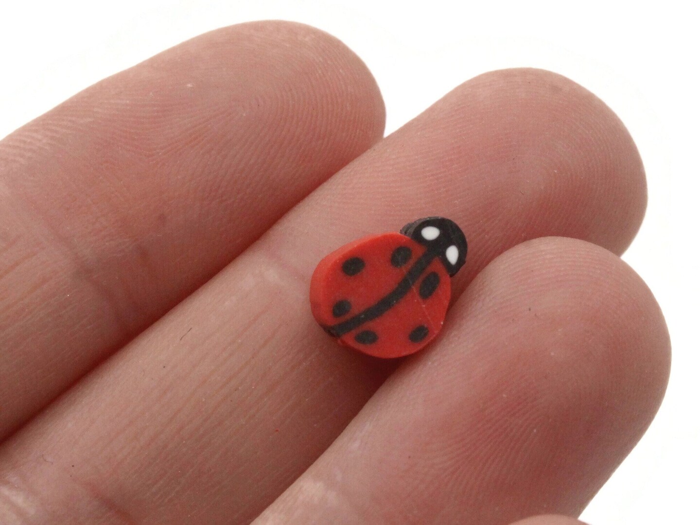 20 Clay Lady Bug Polymer Clay Red and Black Multicolor Bug Beads