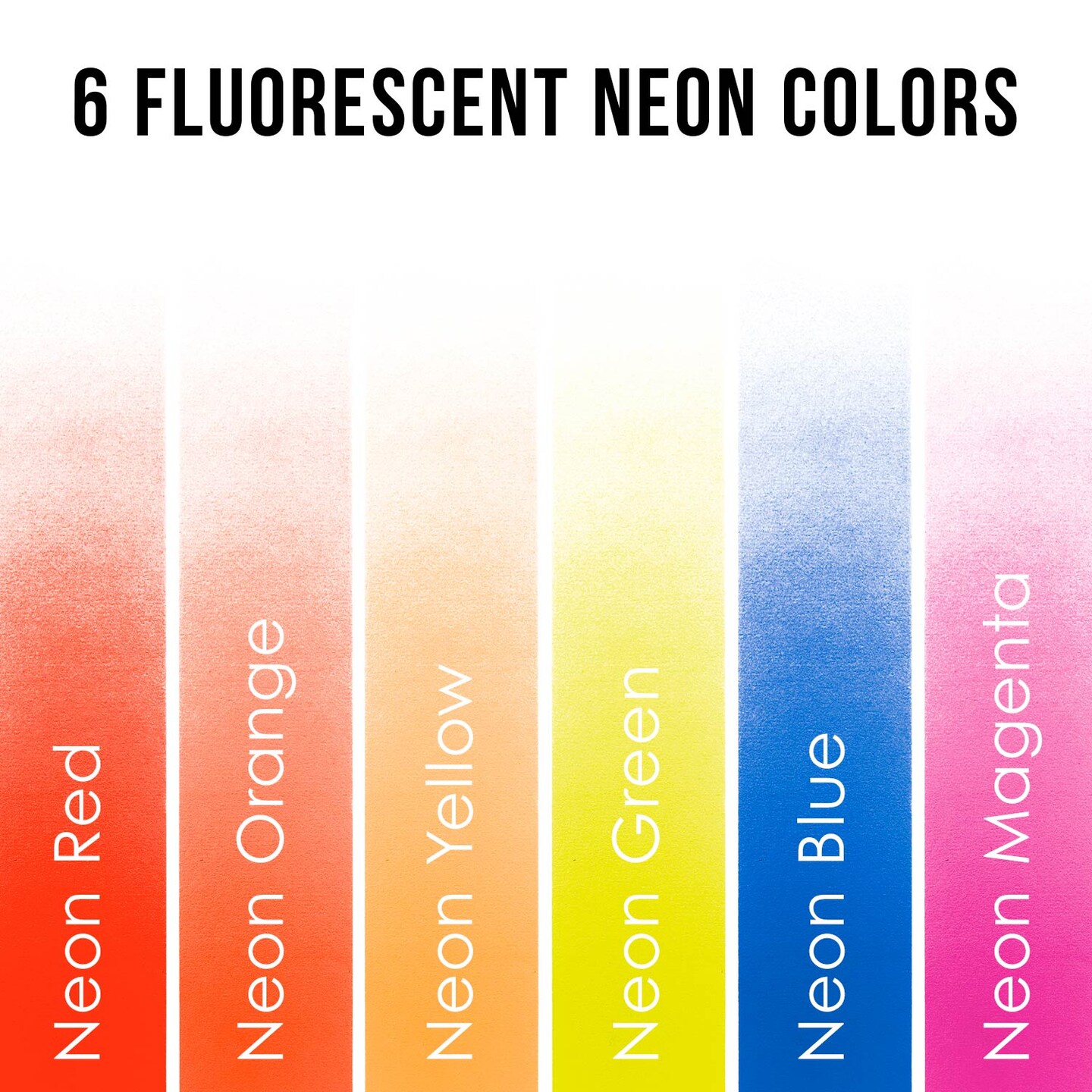 6 Color Fluorescent Acrylic Neon Colors Airbrush Paint Set with Reducer &#x26; Cleaner, 1 oz. Bottles
