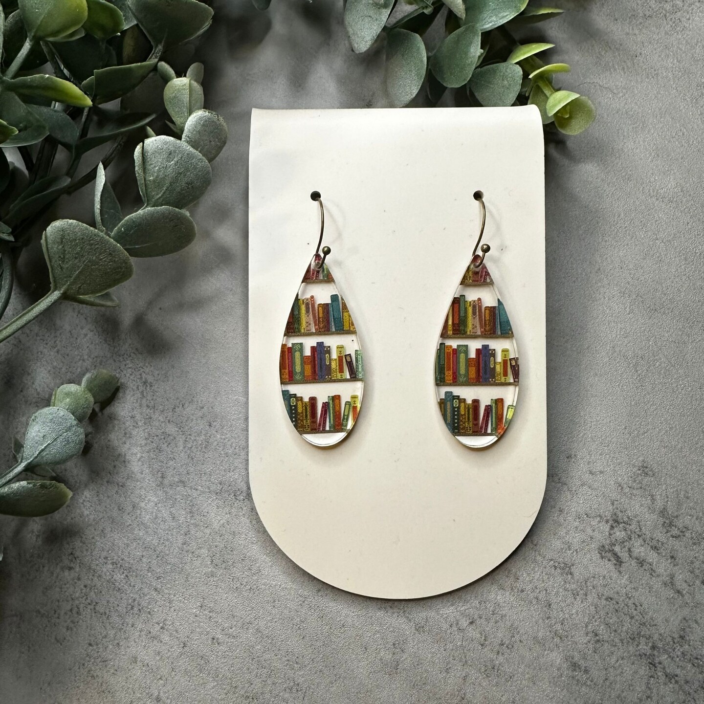 Book Earrings, Book Lover Earrings, Reading Earrings, Librarian Gift, Book Lover Gift, Acrylic Earrings, Dangle Earrings, Clear Earrings product 2