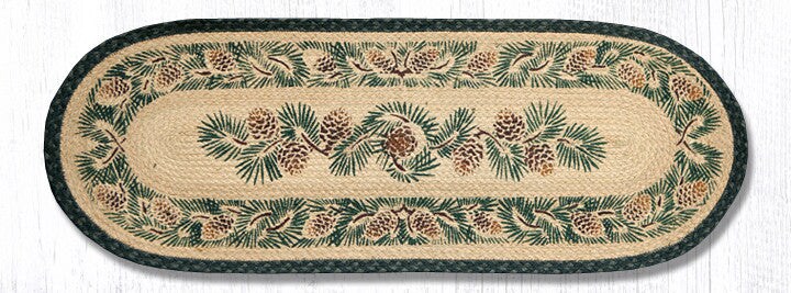 Earth Rugs 025A Pinecone Oval Table Runner 13&#x22; x 36&#x22;
