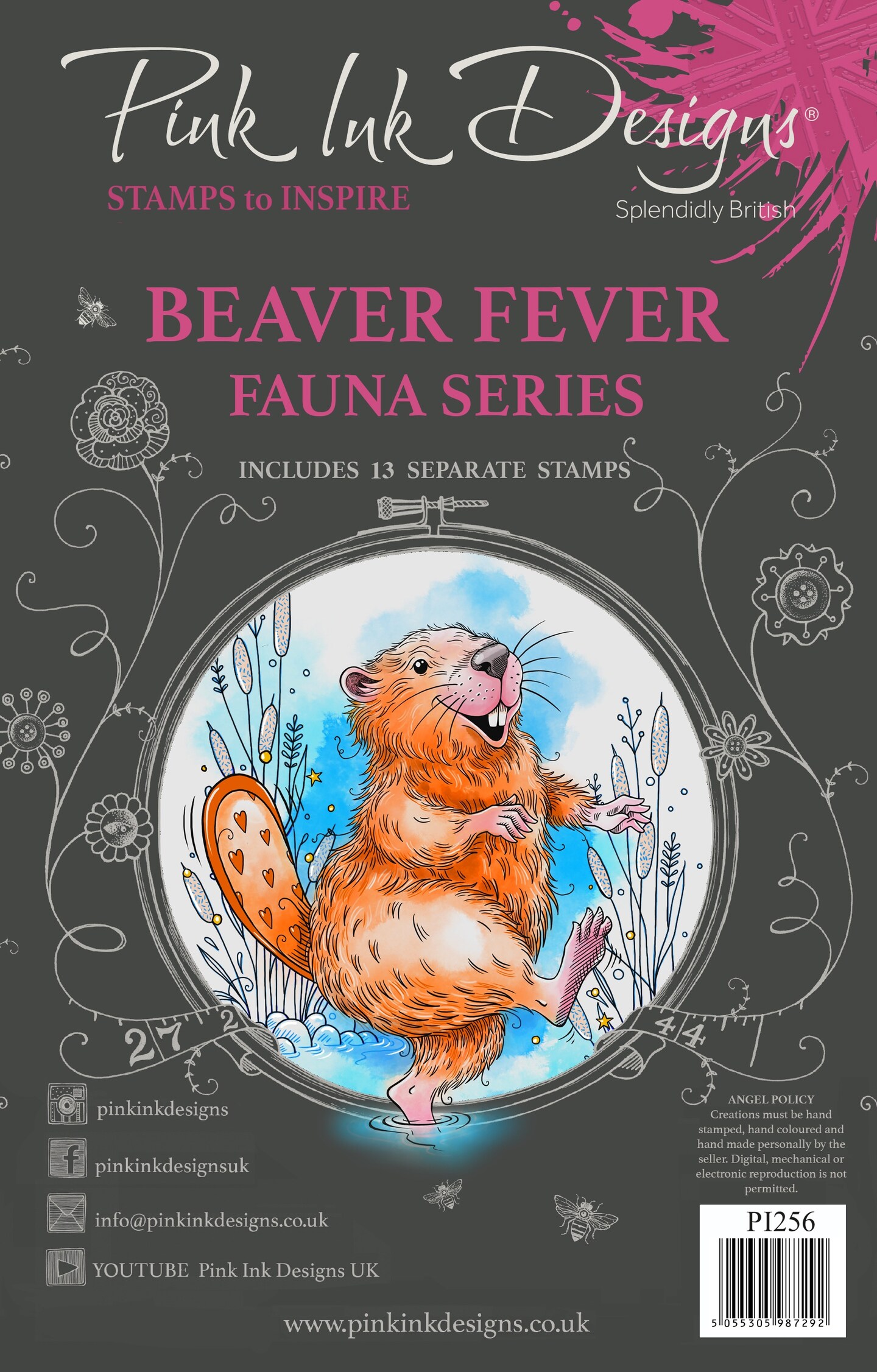 Pink Ink Designs 6&#x22;X8&#x22; Clear Stamp Set-Beaver Fever