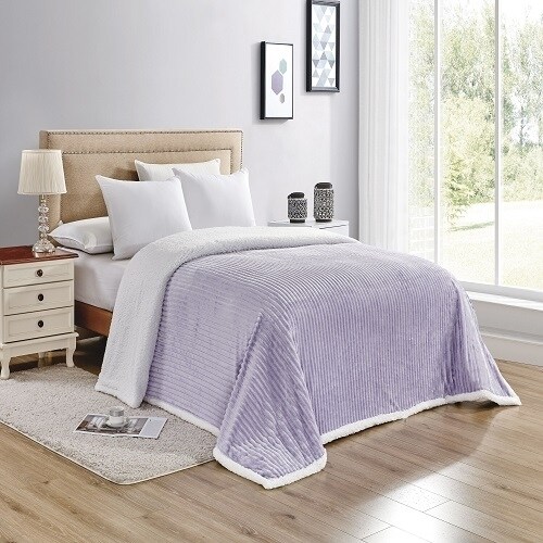 Corduroy Luxe Queen and King Sherpa Blankets Throw Blanket For Bed