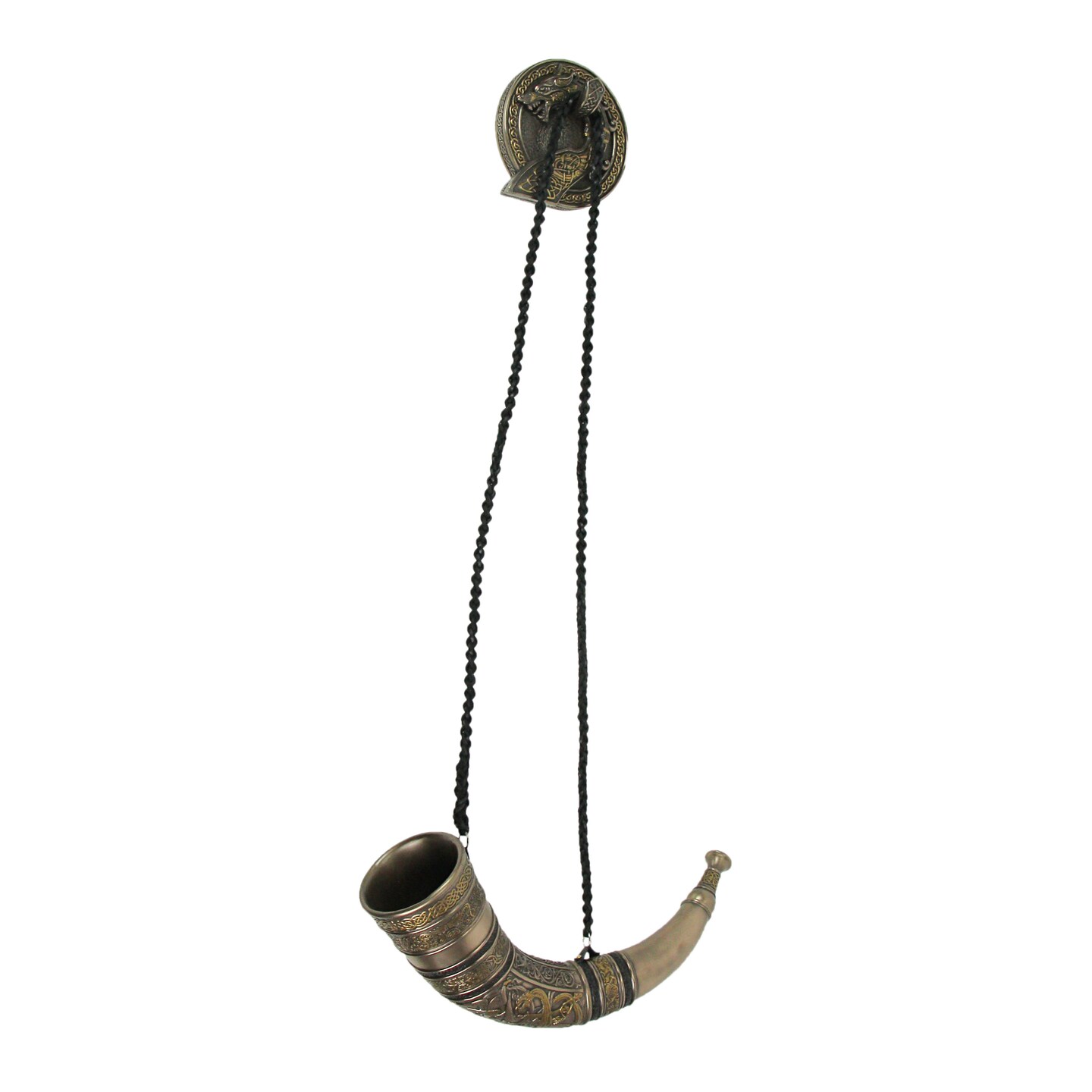 Sigur Slaying Fafnir Viking Horn &#x26; Dragon Wall Mount Cold Cast Resin Sculpture