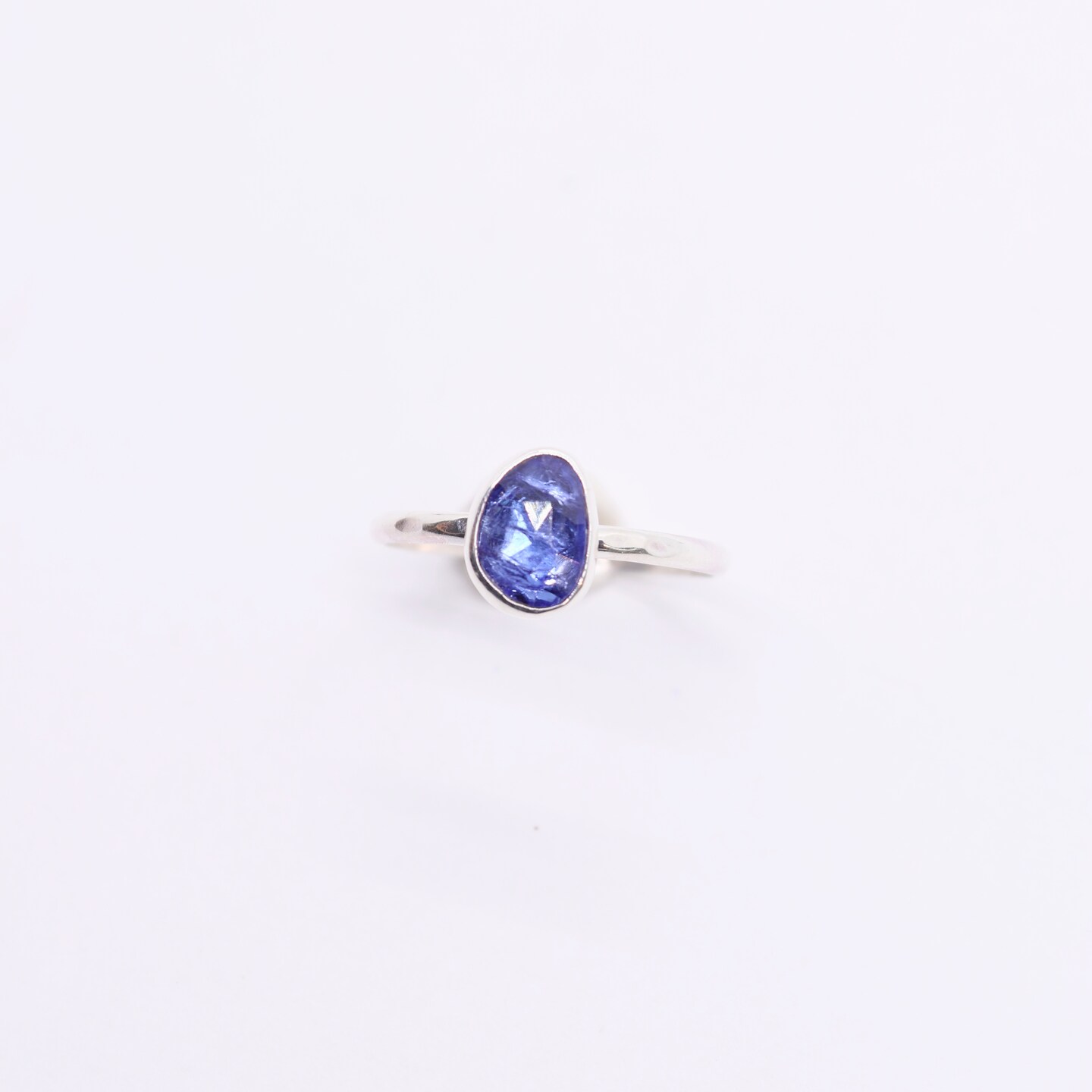 Tanzanite Gemstone Boho Ring in Sterling Silver, Bohemian Stone Stacking Ring, One of a Kind and Unique Bespoke Jewelry, Small Batch Ar 309102082004959232