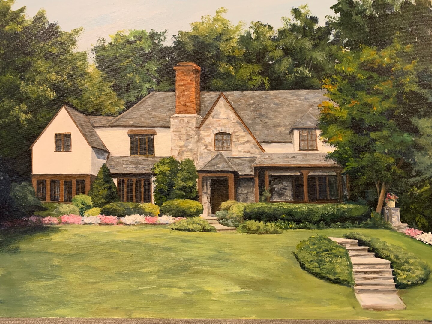 product name is Custom Painting of your home, Closing gif for realtors, Home Portrait from photo , Landscape Art
