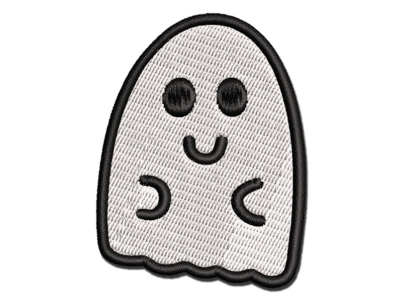 Fun Ghost Halloween Multi-Color Embroidered Iron-On or Hook &#x26; Loop Patch Applique