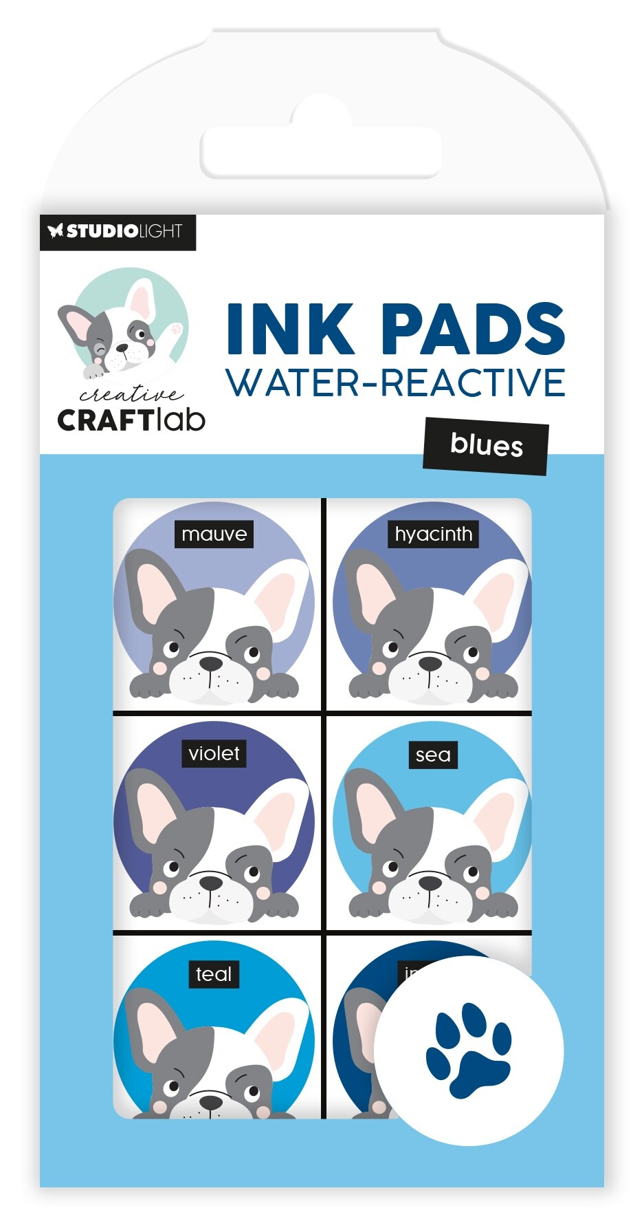 Studio Light Water-Reactive Ink Pads 6/Pkg-Nr. 23, Blues
