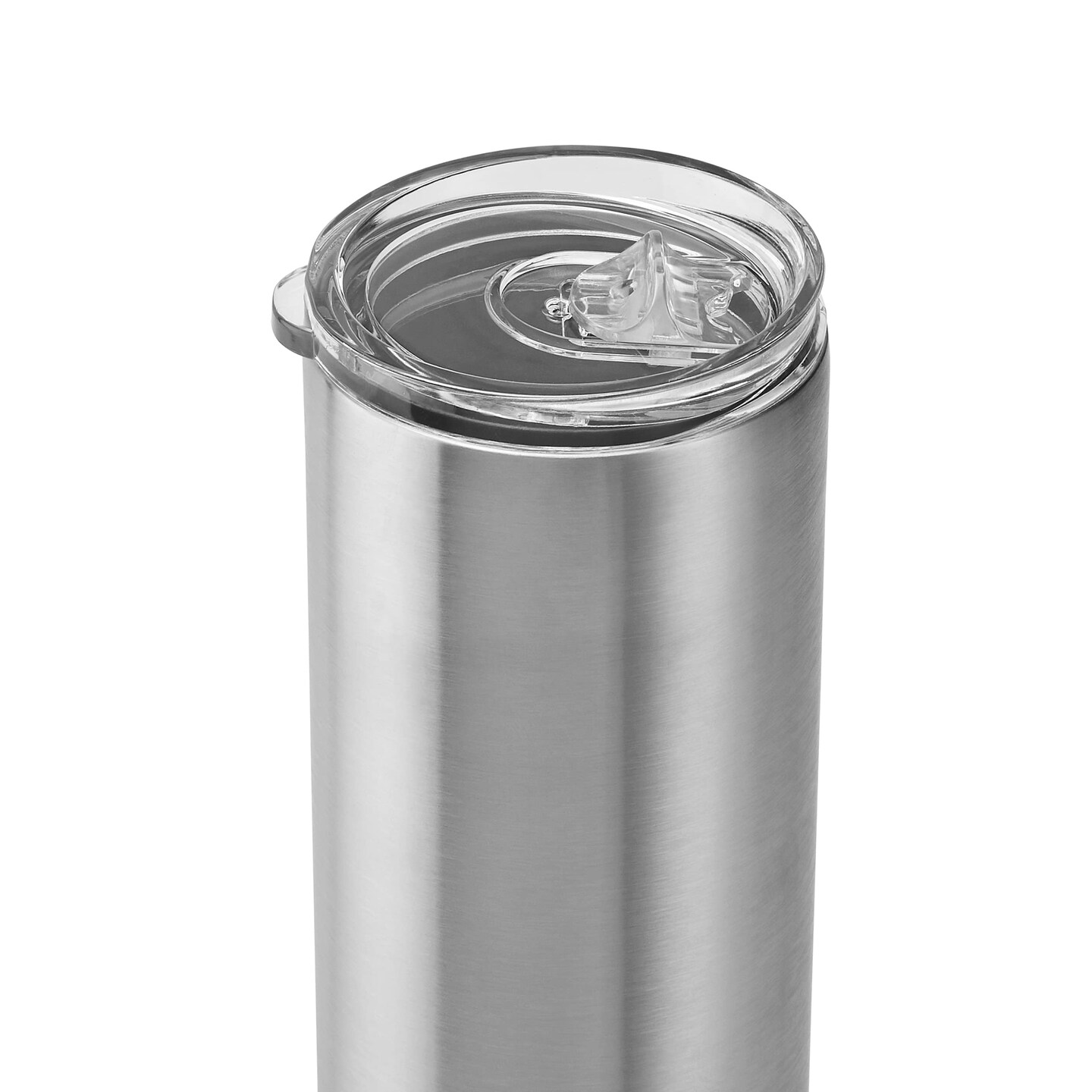 Makerflo 20 oz Skinny Stainless Steel Silver Tumbler with Lid &#x26; Straw | Craft-Ready for DIY Gifts &#x26; Personalization (Epoxy, UV DTF, Vinyl, and Laser Engraving) - Not for Sublimation