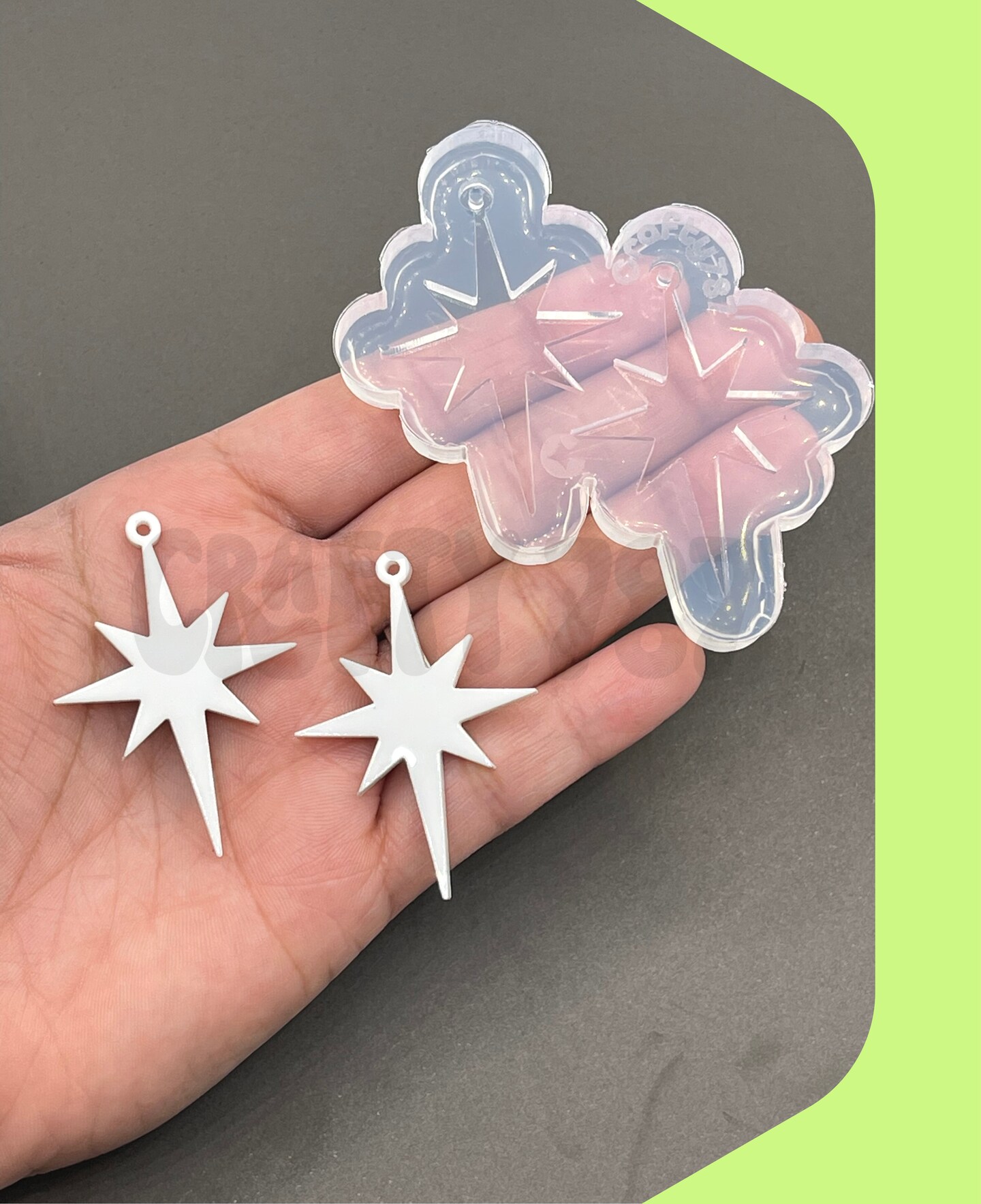 Christmas Star Dangle Earring Silicone Mold (C15)