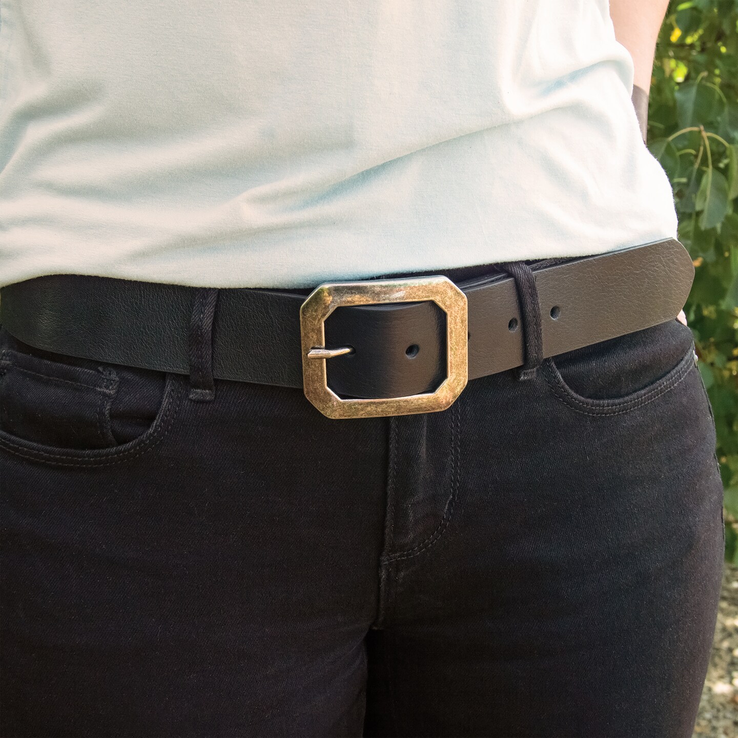 Realeather(R) Crafts Clipped Corner Belt Buckle-Antique Brass