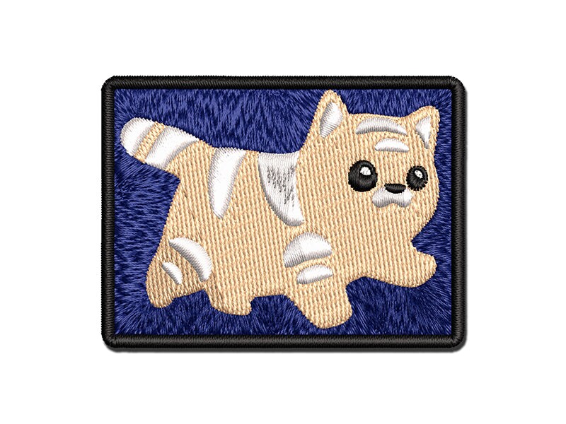 Cute Chubby Munchkin Cat Walking with Conviction Multi-Color Embroidered Iron-On or Hook &#x26; Loop Patch Applique