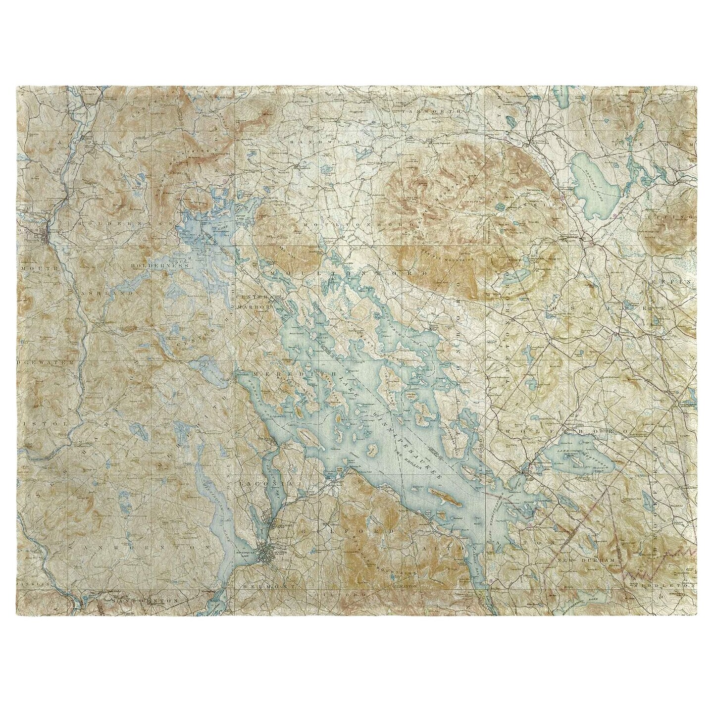 Betsy Drake Winnipesaukee, NH Nautical Map Place Mat Set of 4