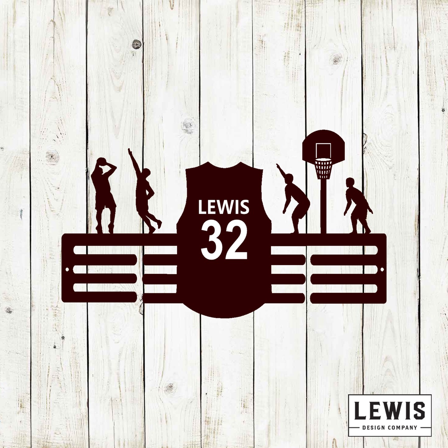 Basketball Jersey Custom Name Medal Hanger - Medal Display, Sports Medals, Kids Room Sports Décor, Basketball, Athletic Awards, Kids Gifts product 4