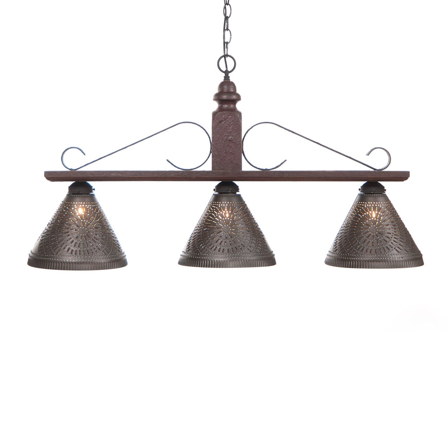 Wooden Wellington Large Island Light in Plantation Red