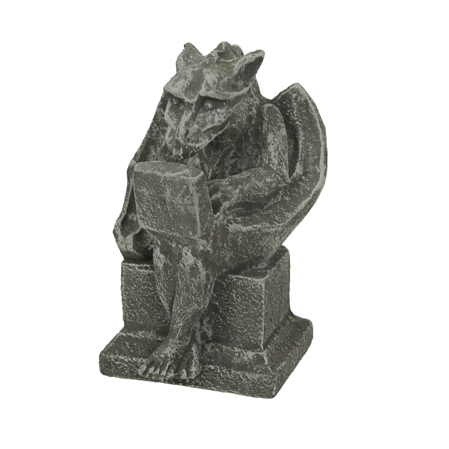 Gargoyle With Laptop Computer Concrete Statue