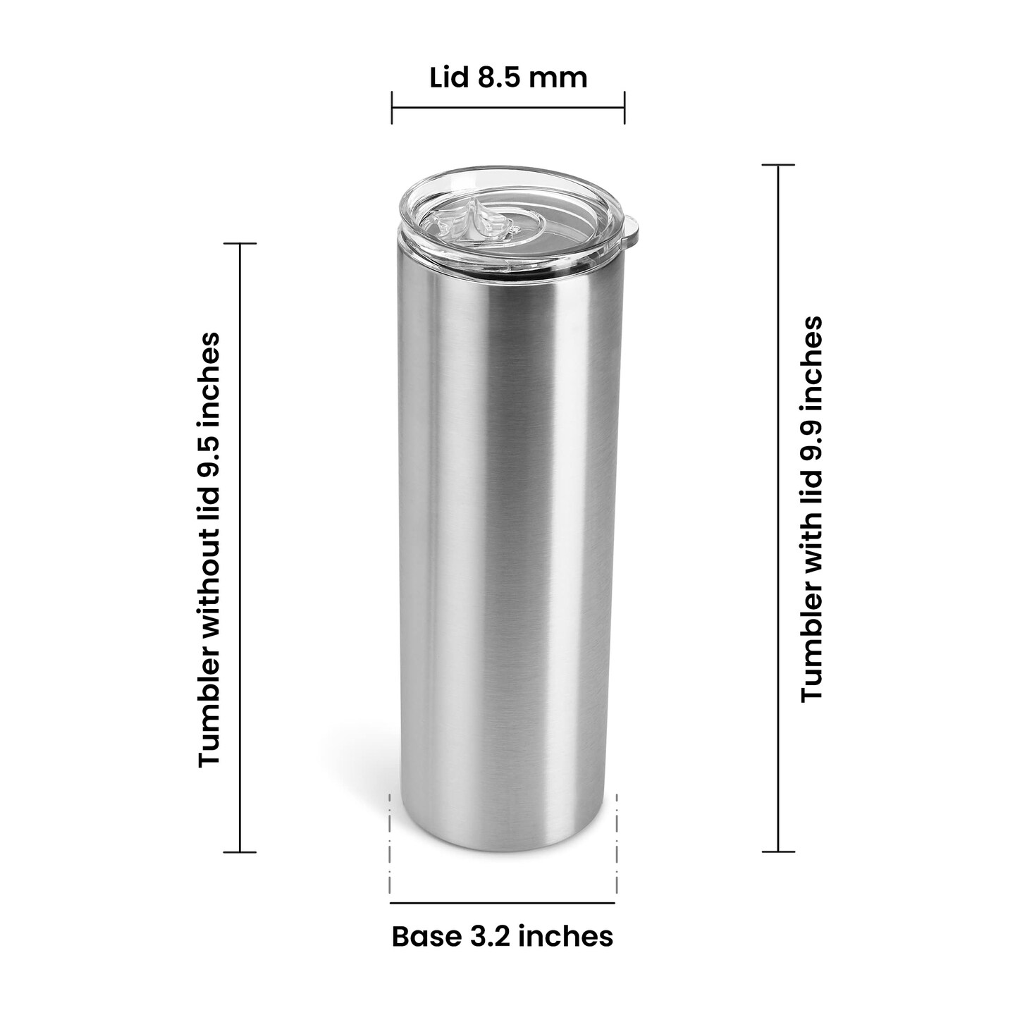 Makerflo 30 oz Skinny Stainless Steel Silver Tumbler with Lid &#x26; Straw | Craft-Ready for DIY Gifts &#x26; Personalization (Epoxy, UV DTF, Vinyl, and Laser Engraving) - Not for Sublimation