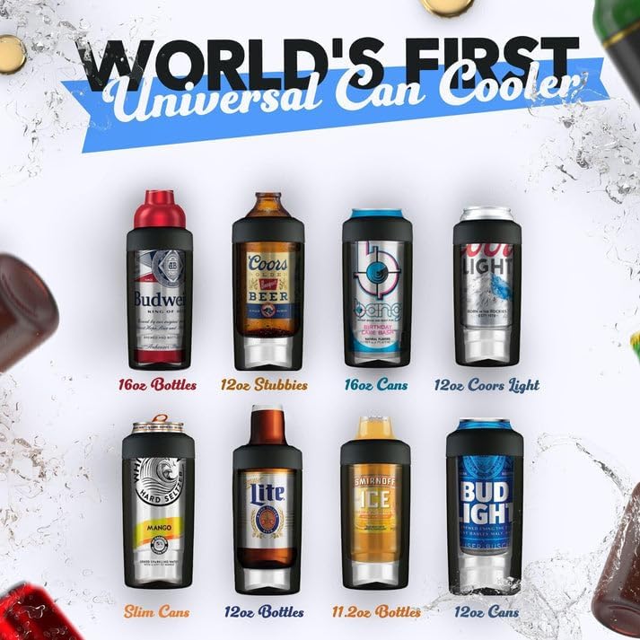 Makerflo Universal Stainless Steel Sublimation Can Cooler by Frost Buddy - Fits 12 oz Cans, Slim Cans, Bottles And 16 oz Cans &#x26; Bottles - Single Pack