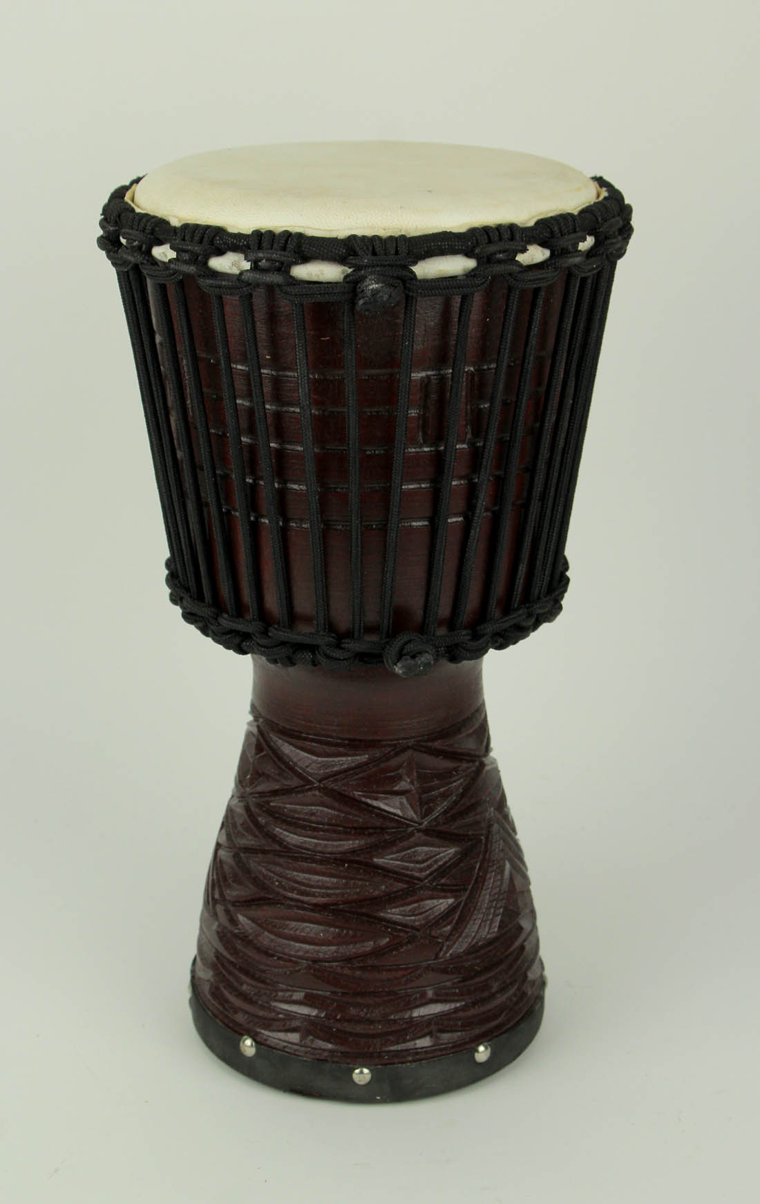 Hand Carved Wood Djembe Hand Drum 16 Inch Tall