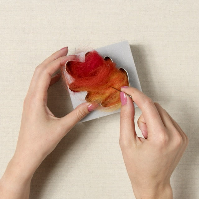 Beginner Needle Felting Kit, Oak Leaf
