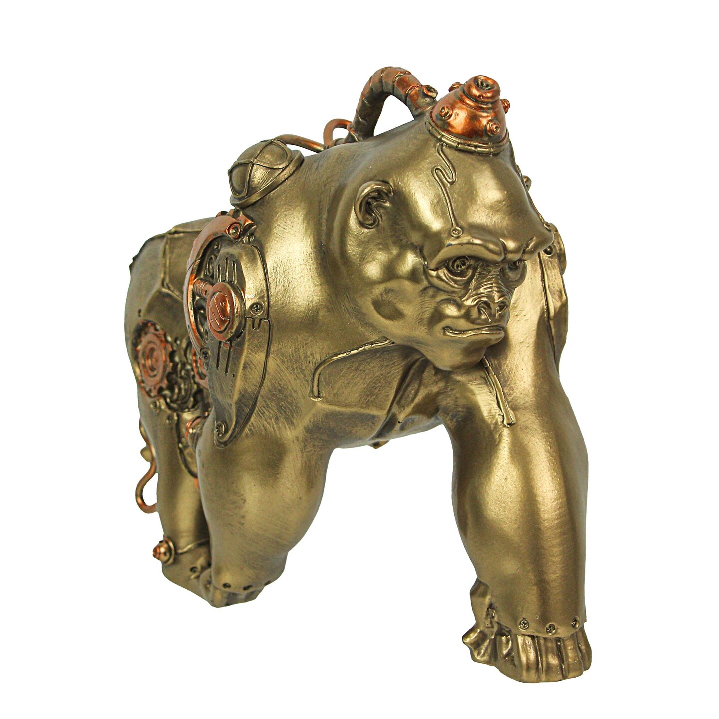 Resin Bronze Finish Steampunk Gorilla Sculpture Home Decor Statue Figurine Art