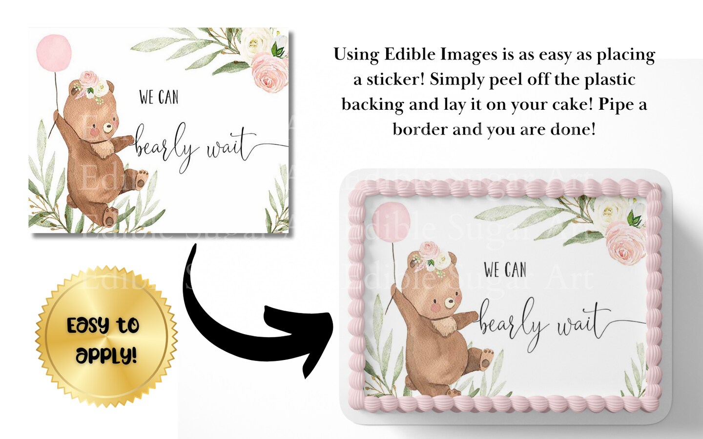 ALISSAR 32-Piece Bear Cake Toppers – We Can Bearly Wait Baby Shower Decor, Blue Theme, Cardstock - View #4
