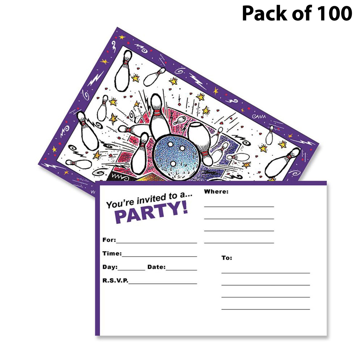 Party Postcard Invitations Smash Bowl | Plastic wrapped 4 inches by 6 inches | RAHEEV®