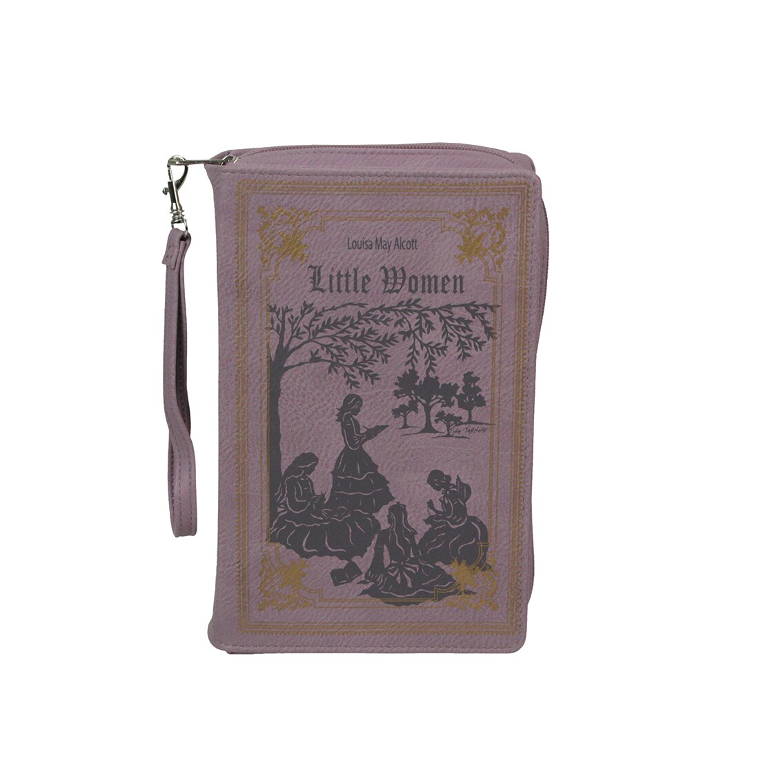 Lavender Vinyl Little Women Book Handbag Shaped Novelty Clutch Purse Crossbody Bag