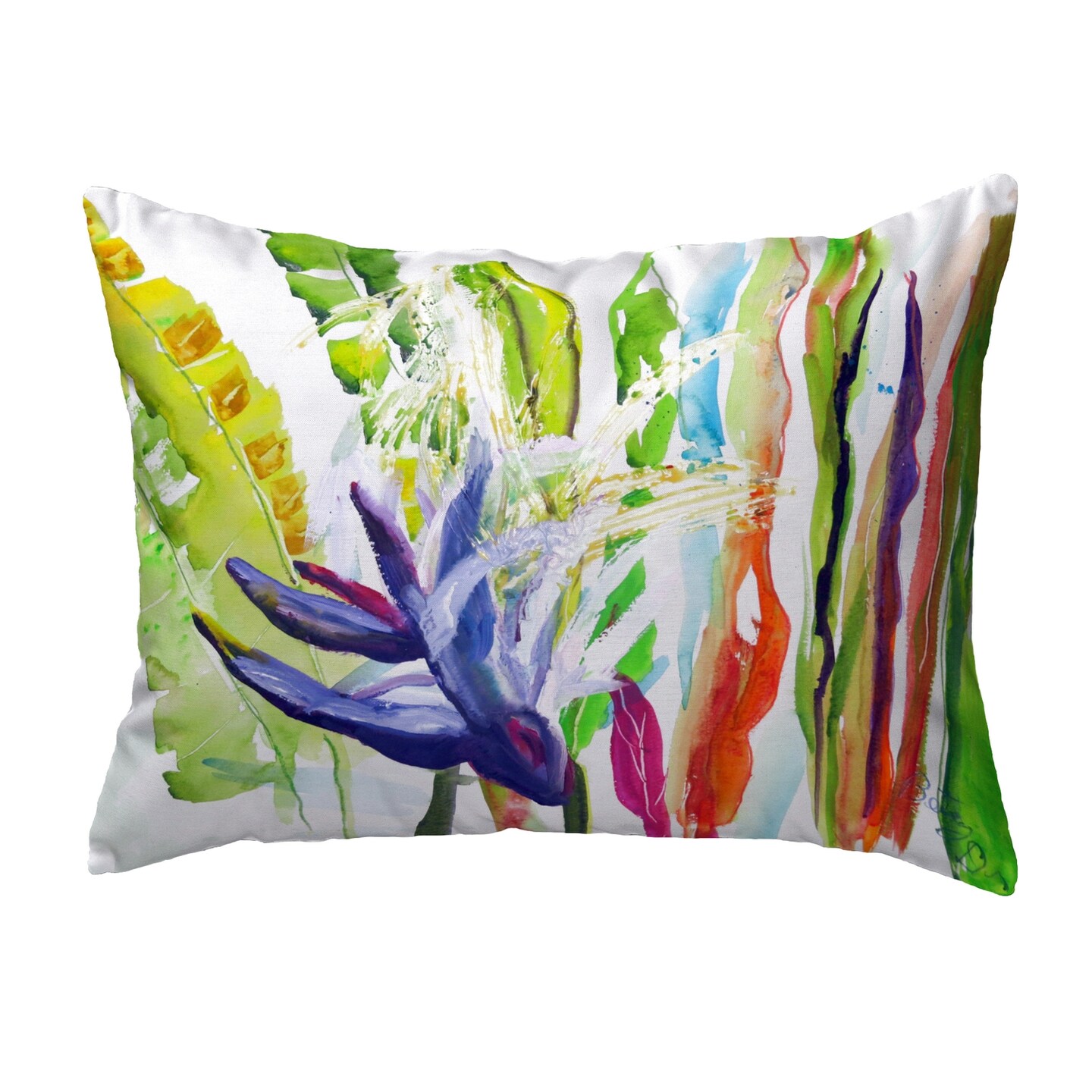 Betsy Drake Abstract Bird of Paradise No Cord Pillow 16x20