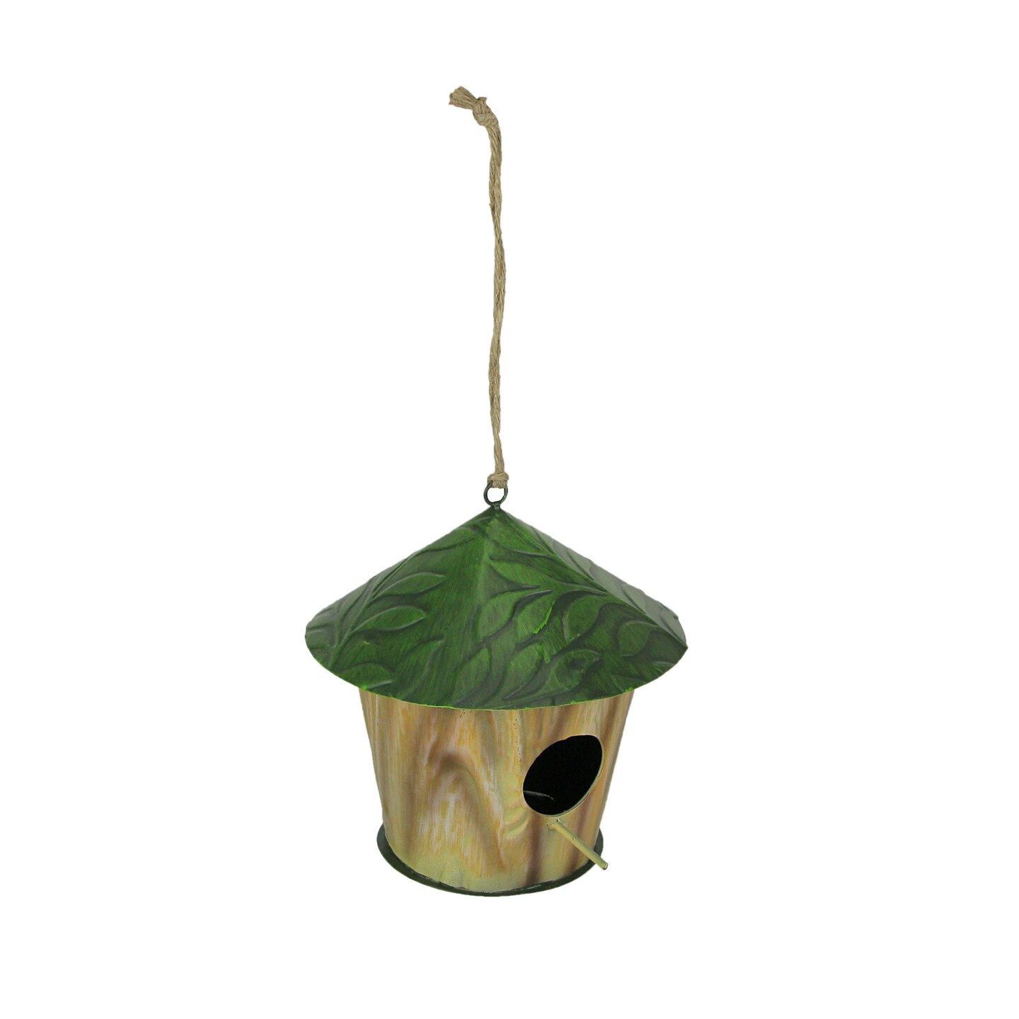 Rustic Metal Green Leaf Tree Hanging Bird House Outdoor Garden Decor Yard Art