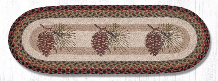Earth Rugs OP-81 Pinecone Oval Table Runner 13&#x22; x 36&#x22;