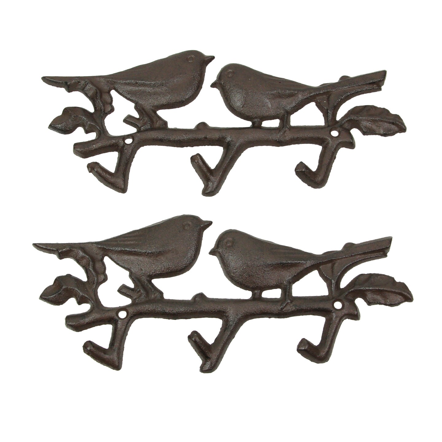 Set of 2 Cast Iron Birds Coat Hook Wall Rack Decorative Towel Key Hat Hangers