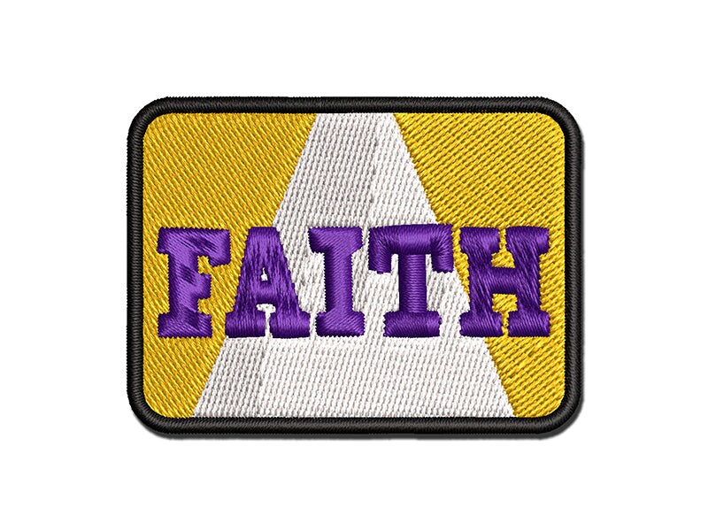 Faith Fun Text Multi-Color Embroidered Iron-On or Hook &#x26; Loop Patch Applique