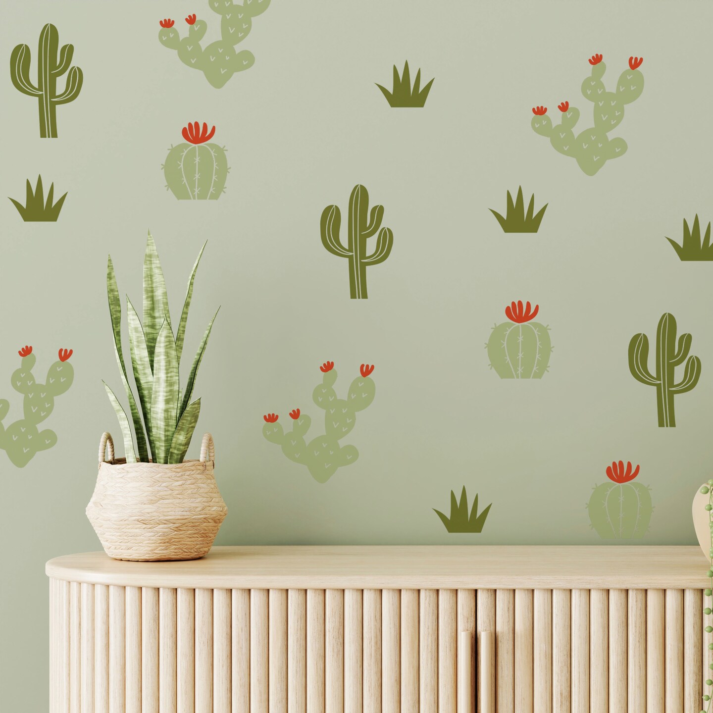 Cactus Wall Decal Set, Desert Themed Decor, Saguaro Wall Decal ...