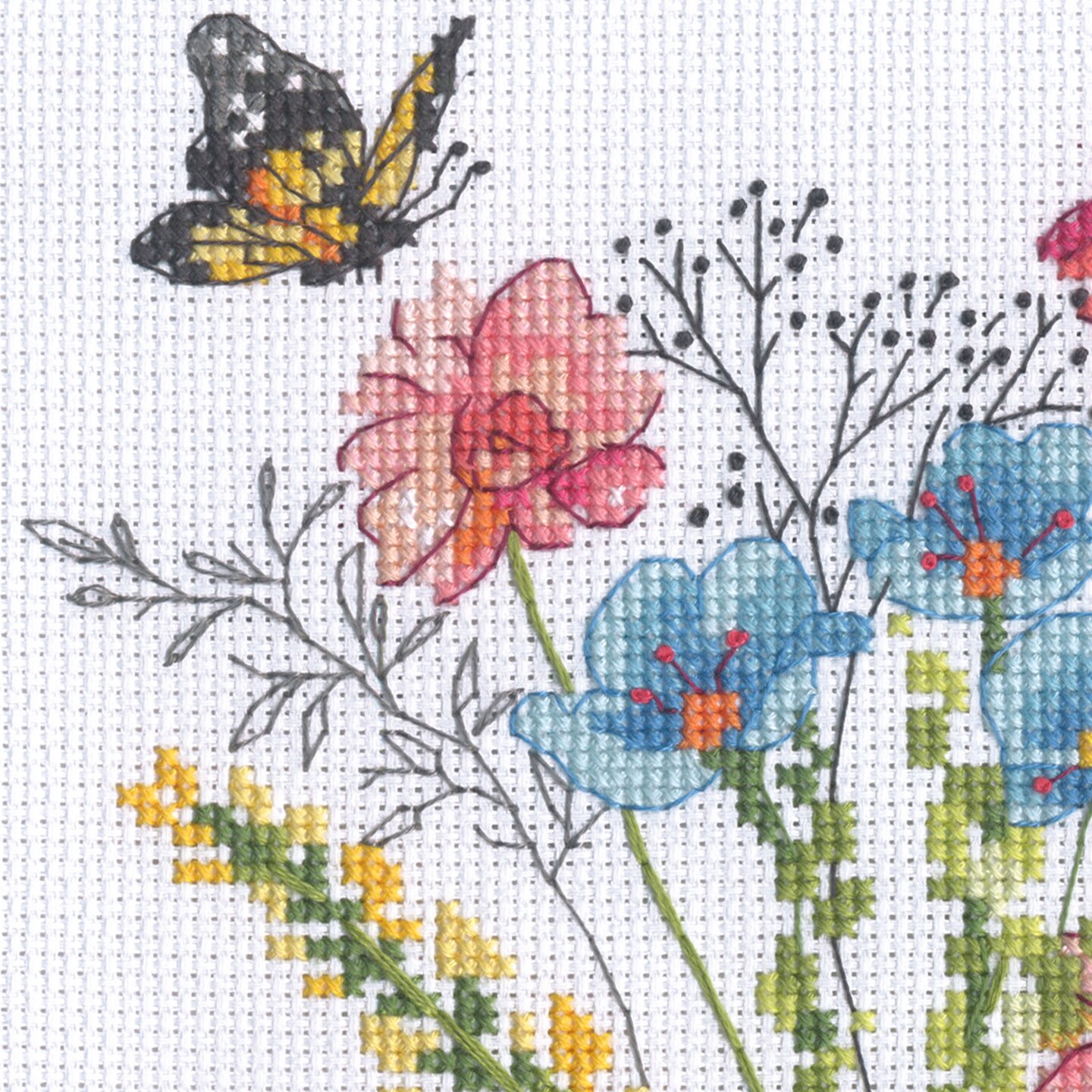 Dimensions Counted Cross Stitch Kit 16"x8" - Wildflower Vases