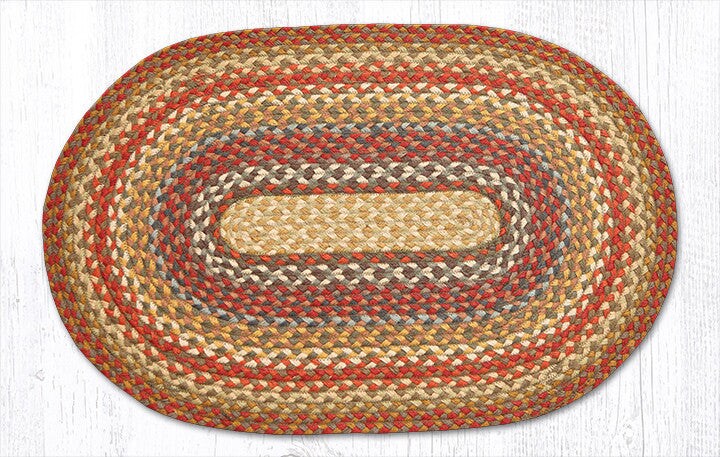 Earth Rugs C-300 Honey / Vanilla / Ginger Oval Braided Rug 20" x 30"