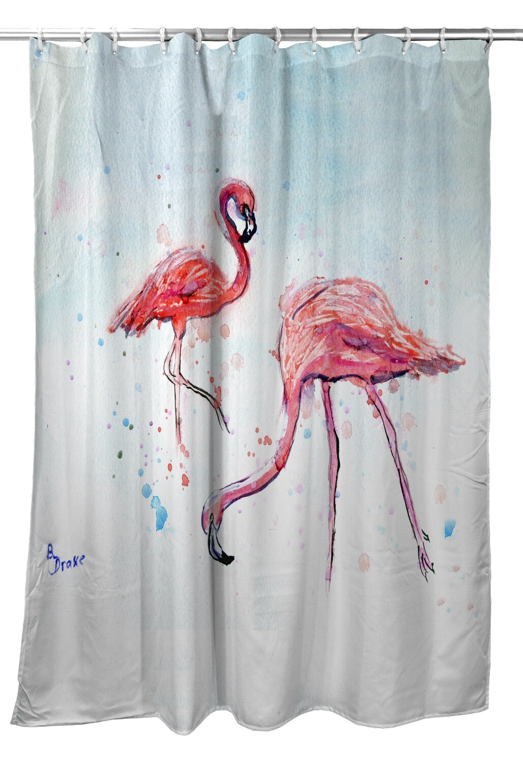 Betsy Drake Betsy&#x27;s Flamingos Shower Curtain