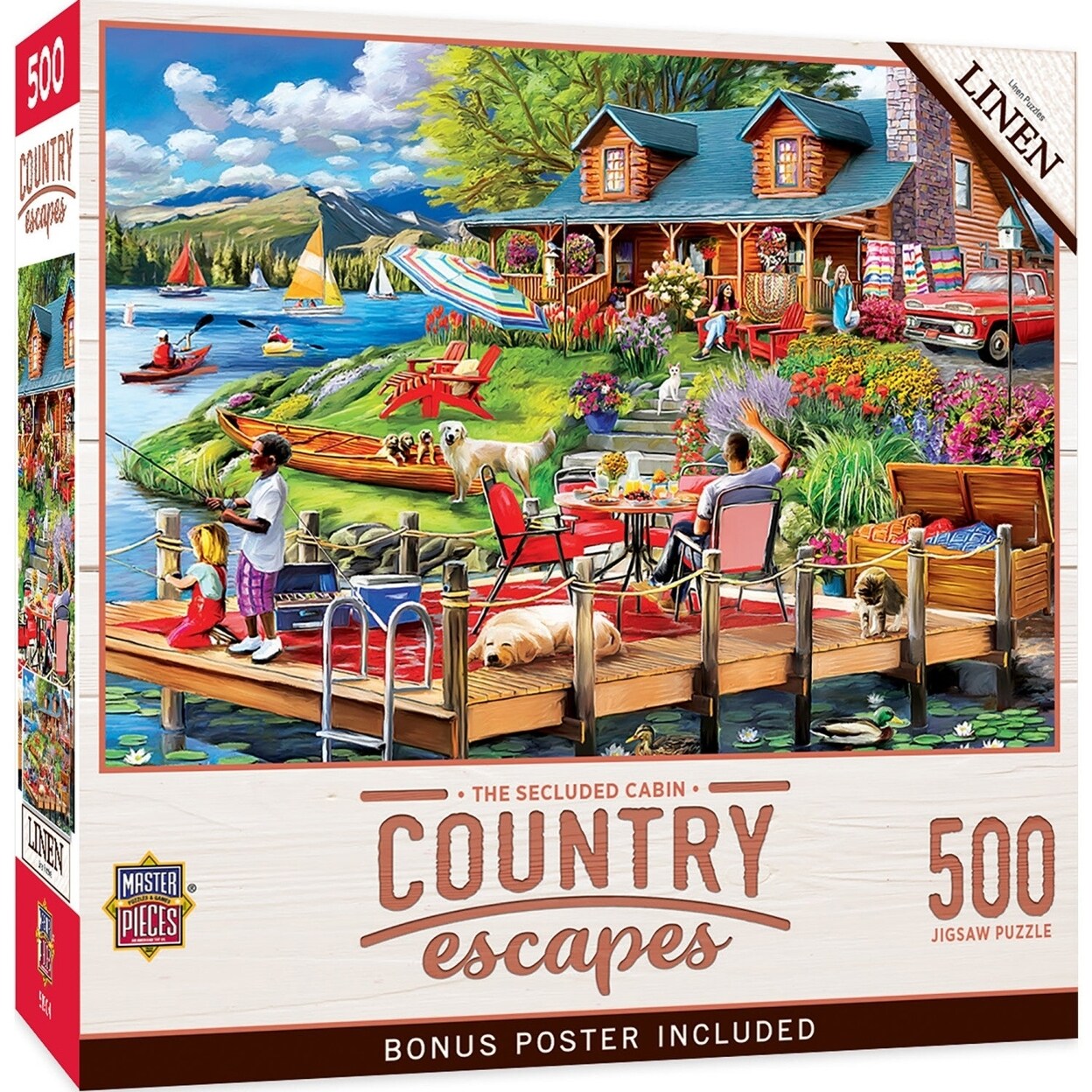 Country Escapes 500 Piece Jigsaw Puzzle Secluded Lake Cabin Summer ...