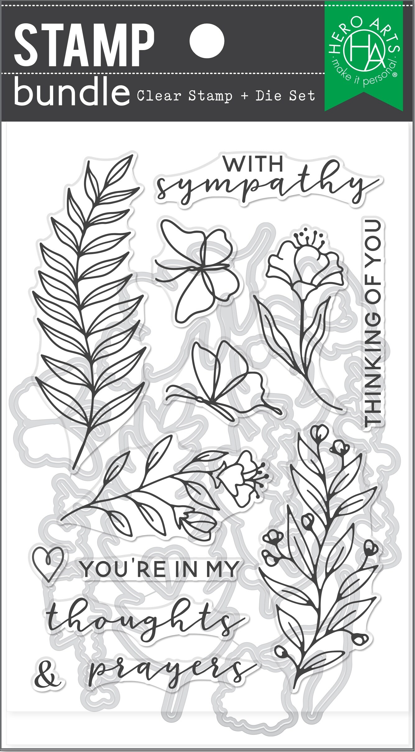 Hero Arts Clear Stamp &#x26; Die Combo-With Sympathy