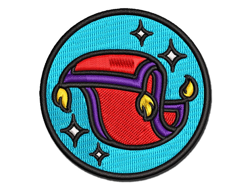 Magic Flying Carpet Fantasy Multi-Color Embroidered Iron-On or Hook &#x26; Loop Patch Applique