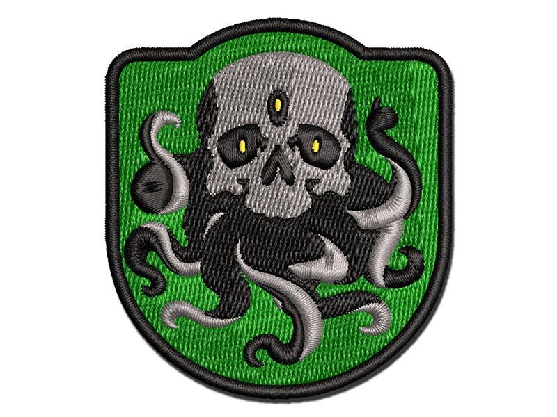 Cthulhu Skull with Octopus Tentacles Eldritch Horror Multi-Color Embroidered Iron-On or Hook &#x26; Loop Patch Applique