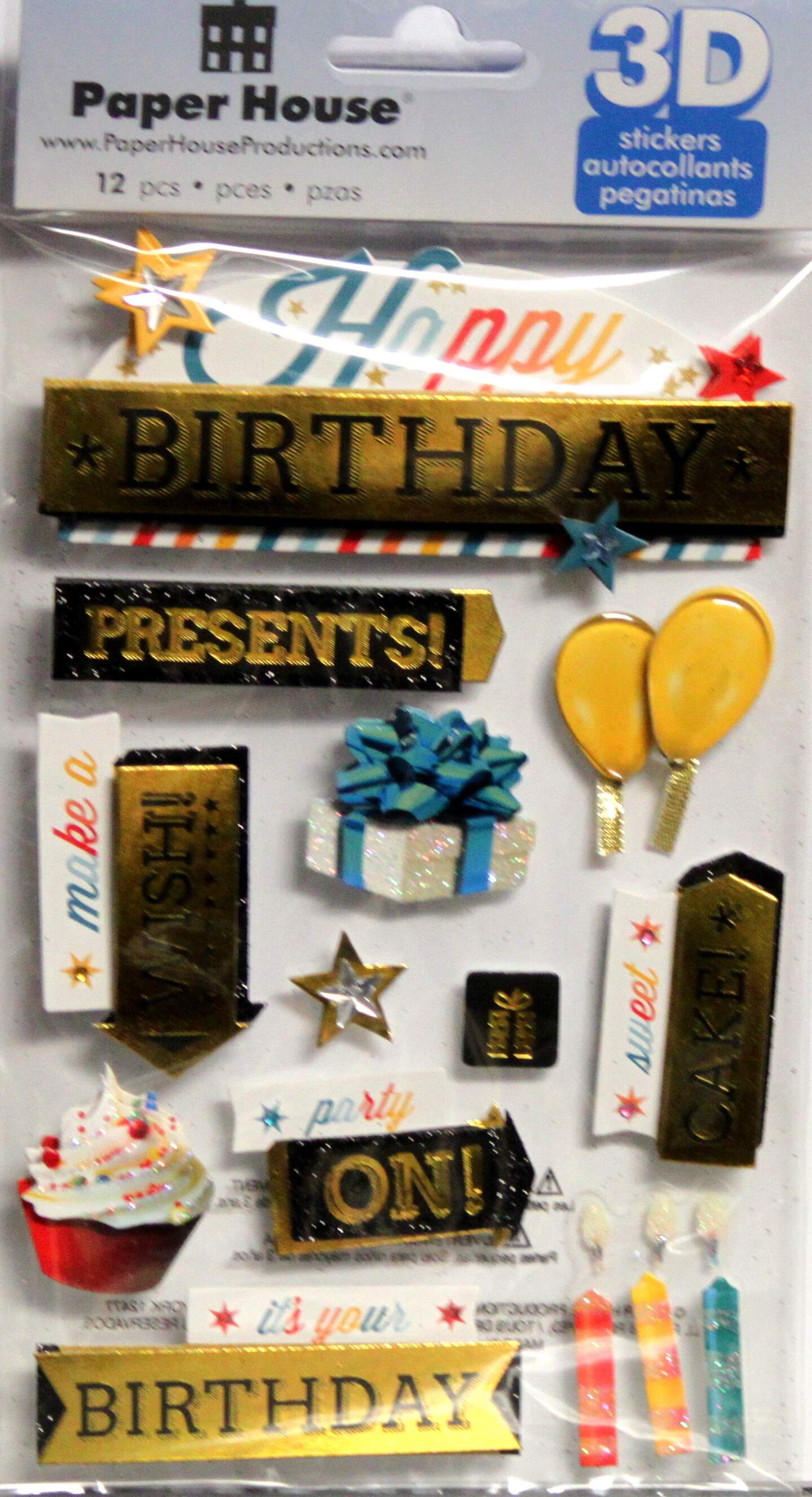 Paper House Happy Birthday Dimensional Stickers
